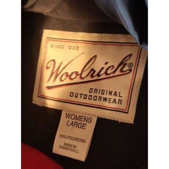 Vintage Woolrich Lined Hooded Coat Women Sz L Holly Berry Red‎ Winter Outerwear - Picture 11 of 11